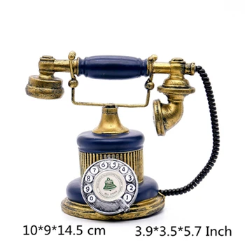 VILEAD 14.5 cm Rășină de Epocă Publice de Telefonie de Birou, Figurine Vechi Magazin de Telefoane Restaurant Retro Model European Decor Hogar
