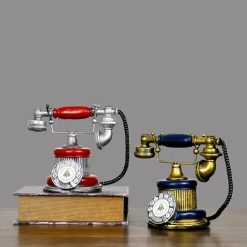 VILEAD 14.5 cm Rășină de Epocă Publice de Telefonie de Birou, Figurine Vechi Magazin de Telefoane Restaurant Retro Model European Decor Hogar