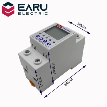 63A 230V Display Reglabil Curent de Scurgere la Pământ de Protecție Pe Sub Tensiune Protector Dispozitiv de retransmisie Energie kWh Meter