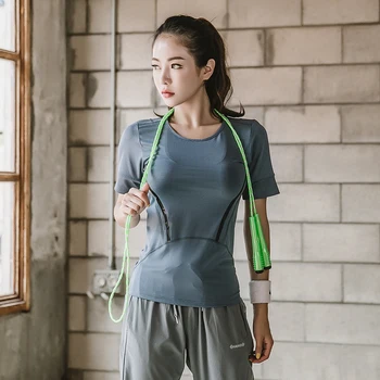 Nu-iunie Femei fitness femei costum de Funcționare Seturi iute Uscat Yoga tricouri Topuri&Sutien Sport Rularea Yoga Seturi Costum de Antrenament Sportiv Set