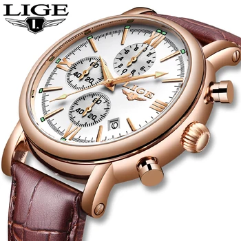 2019 LIGE Afaceri din Piele de Moda Impermeabil Cuarț Ceas Pentru Bărbați Ceasuri de Top de Brand de Lux Masculin Data Ceas Relogio Masculino