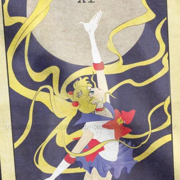 Barbati Sailor Moon Tarot T Shirt Anime Manga Topuri De Bumbac Amuzant Maneci Scurte Rotund Gat Tricou Clasic T-Shirt