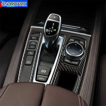 Fibra de Carbon Mașina de Centru Consola Gearshfit Panou Decor Autocolant Garnitura Pentru BMW X5 F15 X6 F16-2019 Modificat Accesorii