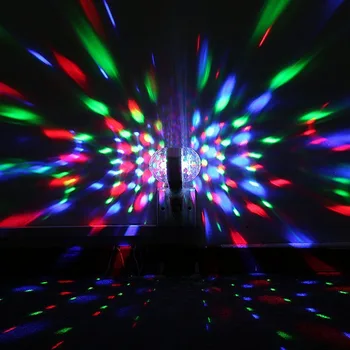 E27 3W Colorate Auto Rotativ RGB LED Lumina de Scena Magic dublu de Bile de Crăciun Petrecere Efect de Lumină KTV DJ petrecere efect disco Light