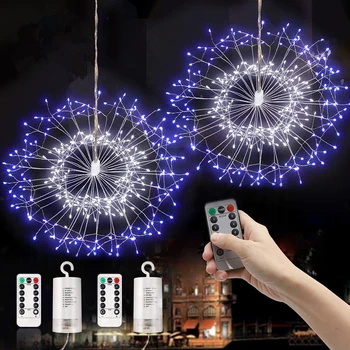 LED-uri de Crăciun de Decorare Starburst Lumina Acasă Impermeabil în aer liber Festival de Artificii de Control de la Distanță de Papadie Șir de Lumini