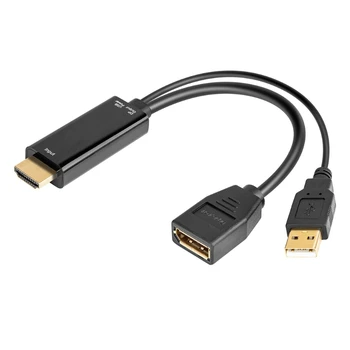 4K USB Alimentat HDMI de sex Masculin pentru a DP Display Port Feminin Convertor Adaptor Dispozitive HDMI-DP active USB de alimentare