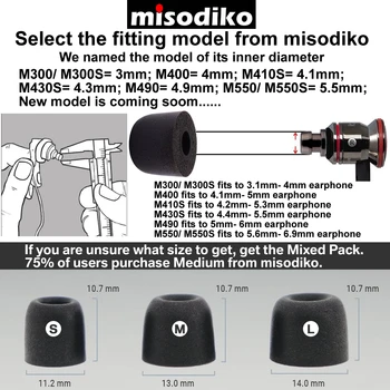 Misodiko M400 Spuma de Memorie Pavilioane Sfaturi Auriculare pentru RHA MA390 MA650 T10i T20i/ Impuls În Ureche, CX 3.00/ B&O H3 H5 E4 E6/ Beats X