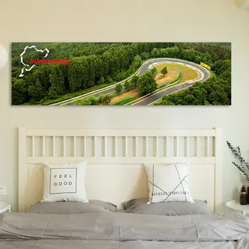 Nurburgring Raliu Rutier Piesa Masina Sport HD Imprimare Panza Tablou Peisaj de Pădure de Arta de Perete Poster Living Home Decor Imagine