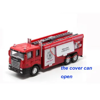 Scari de salvare fire truck scara 1/60 aliaj de turnare model de simulare pentru copii toy colectia de cadouri de interior învechite