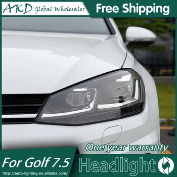 AKD Styling Auto Lampă de Cap pentru VW GOLF 7.5 2018-2020 MK7.5 Upgrade Faruri Golf 7 Faruri Faruri LED DRL Bi-Xenon Obiectiv
