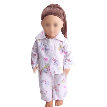 18 inch Fete papusa pijamale koala Alb pijamale costum de jucarii pentru Copii Rochie se potrivesc 43 cm accesorii pentru copii c25