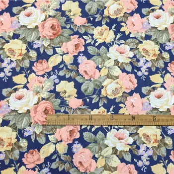 Bumbac diagonal ÎNTUNERIC ALBASTRU MARO roz galben floare trandafir floral tesatura pentru lenjerie de pat fata rochie de îmbrăcăminte mozaic decor Acasă