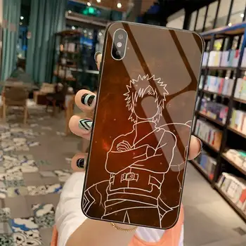 Naruto Gaara DIY Pictat Bling Caz Telefon din Sticla Temperata Pentru iPhone 11 XR Pro XS MAX 8 X 7 6S 6 Plus SE 2020 caz