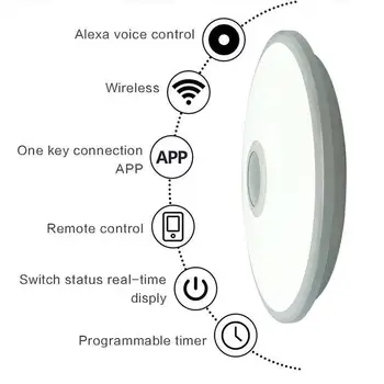 Alexa Start Google Voice App De Control De La Distanță De Control De Muzică Bluetooth Camera De Zi Dormitor Lampă De Plafon