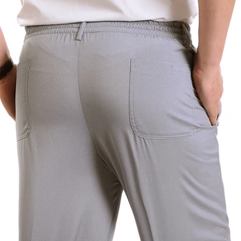 Moda de Vară 2020 Emulare de Mătase, Pantaloni Talie Elastic Subțire Persoanele în Vârstă Tata Pantaloni Largi de Grăsime Vechi Barbati Vrac Plus Dimensiune 10XL