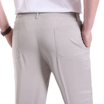 Moda de Vară 2020 Emulare de Mătase, Pantaloni Talie Elastic Subțire Persoanele în Vârstă Tata Pantaloni Largi de Grăsime Vechi Barbati Vrac Plus Dimensiune 10XL