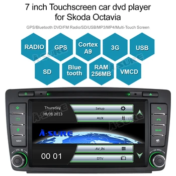 O-Sigur de 7 Inch 2 Din Masina Multimedia Radio, DVD player Stereo de Navigare GPS Pentru SKODA Octavia Fabia, Yeti 2009-2013 BT RDS DAB+ SWC