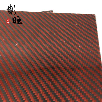 3k fibra de carbon Placa Panoului de Foi Compozit de Înaltă Duritate Material,3k fibra de carbon negru + portocaliu kevlar, diagonal.