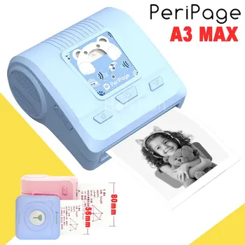 Peripage A3 MAX 57mm 80mm Albă de Hârtie Termică Hârtie Autocolantă Portabil Mini Pocket Power Bank Imprimantă Foto Bluetooth pentru IOS Android