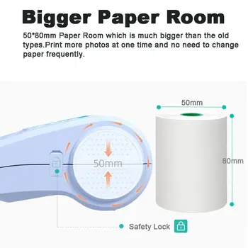 Peripage A3 MAX 57mm 80mm Albă de Hârtie Termică Hârtie Autocolantă Portabil Mini Pocket Power Bank Imprimantă Foto Bluetooth pentru IOS Android