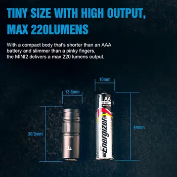 Acumulator Trustfire Mini2 Reîncărcabilă Mini Led Lanterna Breloc Usb Alimentat 250 Lumeni Lumina Flash IPX8 EDC Lampa Lanterna Lanterne