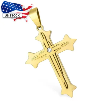 Crucea Pandantiv Colier pentru Bărbați din Oțel Inoxidabil, Aur Albastru Argintiu cu Pandantiv Link-ul Lanț Pandantiv Moda Bijuterii Cadou LKP601