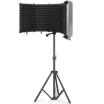 Studio profesional de Înregistrare Microfon Pop Filtru Pliabil Scutul de Izolare Spuma de Inalta Densitate Ecran Vânt pentru BM800 Microfon