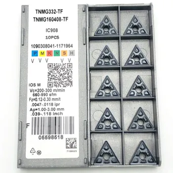 TNMG160408 TNMG160404 TF IC907 IC908 instrumente de cotitură Externe insertii Carbură de cutite de Strung TNMG 160408 Tokarnyy de cotitură insertii