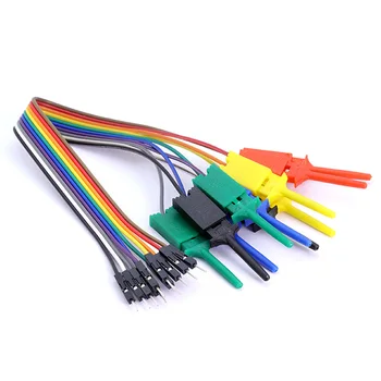 1set 25cm Lungime 10PIN de Înaltă Eficiență Analizor Logic Cablu de Prindere Sonda de Test Clip Cârlig Linie Kit 5 Culori se Amestecă