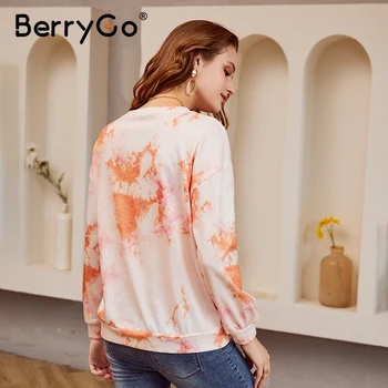 BerryGo Colorate imprimate femei tricou Chic tricotate doamnelor streetwear pulover Basic cu maneca lunga uza topuri toamna anului 2020