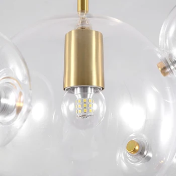 LED E27 Postmodern Bule de Sticlă Aur, Argint Designer de Iluminat Candelabru. luciu de Suspendare a corpului de Iluminat Lampadare Pentru Sufragerie