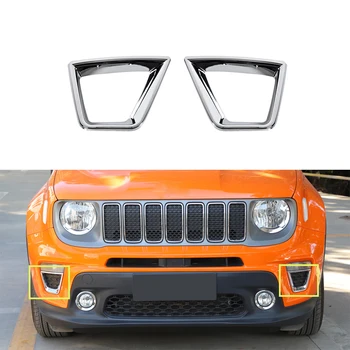 Lumina de Semnalizare față Decor Capacul Ornamental Autocolant Lampa Hote pentru Jeep Renegade 2019 2020 ABS Cromat Auto Exterioare Accesorii