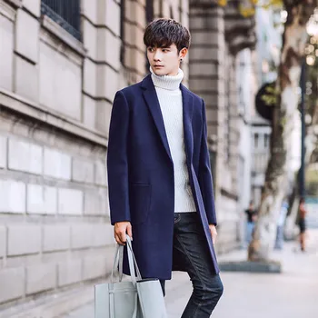 Plus Siez 3XL 2020 Slim Smart Casual Stil coreean Lână Mens Paltoane Paltoane Moda Rochie de Iarnă Haina Barbati