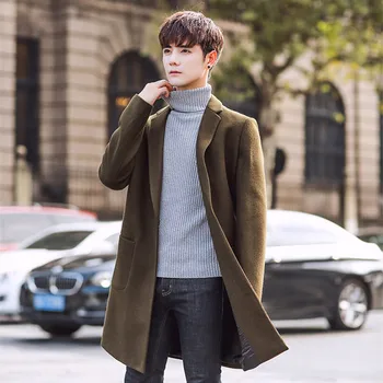 Plus Siez 3XL 2020 Slim Smart Casual Stil coreean Lână Mens Paltoane Paltoane Moda Rochie de Iarnă Haina Barbati