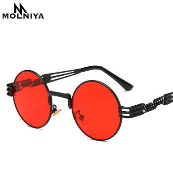Steampunk ochelari de Soare de Lux Bărbați Rotund de sticlă Soare Ochelari de Acoperire de Metal Vintage Retro Lentes de sex Masculin 16 culori