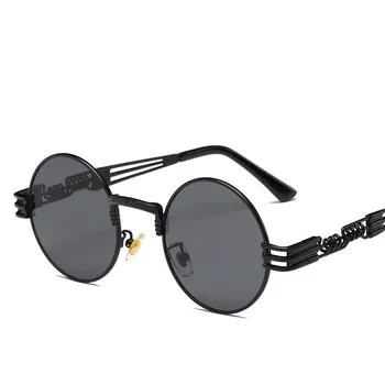 Steampunk ochelari de Soare de Lux Bărbați Rotund de sticlă Soare Ochelari de Acoperire de Metal Vintage Retro Lentes de sex Masculin 16 culori