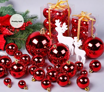 24BUC/set Ornamente pentru Bradul de Crăciun de Crăciun Bile de Plastic Cadou Mingea Pentru Vacanță de Crăciun de Decorare Pandantiv Agățat 50mm/60mm