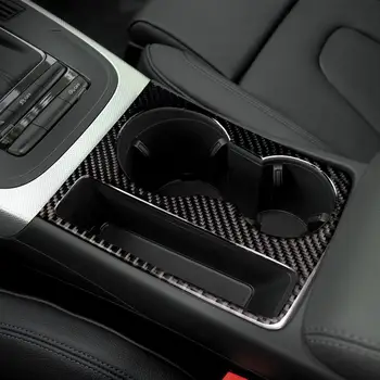 Auto Styling Interior Din Fibra De Carbon Cana De Apa Suport Panou Ornamental Decalcomanii Autocolant Pentru Audi A5 A4 B8 2009-Accesorii