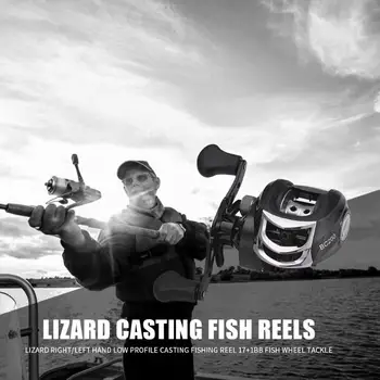 Soparla 17+1 Rulmenti Profil Scăzut Baitcasting Reel Pescuit 7.1:1 Raport Viteza Dreapta/Stânga Atrage Turnare Pește Role