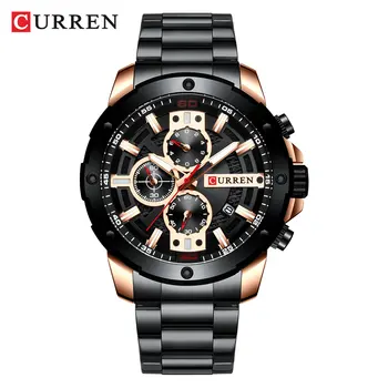 Curren Barbati Ceas Brand de Top Afaceri de Lux Negru Bărbați Cuarț Impermeabil Ceasuri Cronograf Omul Ceas Relogio Masculino
