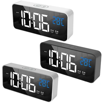 LED Digital Ceas cu Alarmă Ceas pentru Dormitoare Masă Digital Amânare Electronice USB Desktop Oglindă Ceasuri Home Decor de Masă