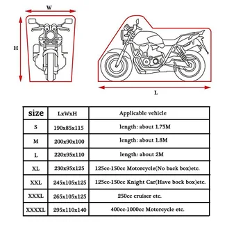 L/XL/XXL/XXXL 190T Praf Motocicleta Acoperi în aer liber, UV rezistent la apa Pentru Crucișătoare Stradă Sport Biciclete de Protecție Motocicleta de Ploaie Praf