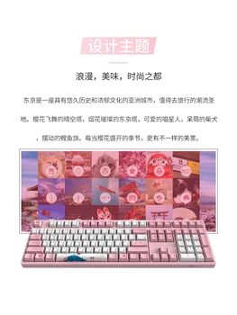 Akko 3108v2 Turneu Mondial de la Tokyo sakura Japoneză versiune Tastatură Mecanică de Gaming 108 Chei 85% PBT Calculator Gamer Tip C