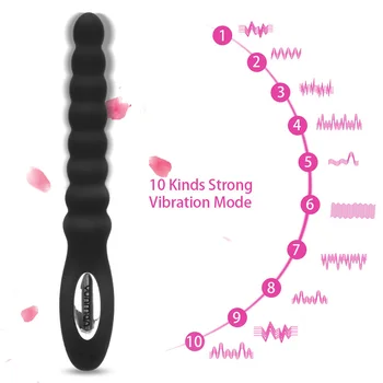 IKOKY Silicon vibrator Anal 10 Viteză de Două Motor Femeie Vibratoare Clitoris Vagin Vibrator Fundul Mașini-Unelte Cupluri Erotic Shop