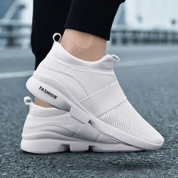 2019 Moda Barbati Pantofi Clasic Ușoare Pantofi Casual Confortabil Respirabil Ochiurilor De Plasă Slip-On Mens Alb Negru Rosu Pantof Mare Size46