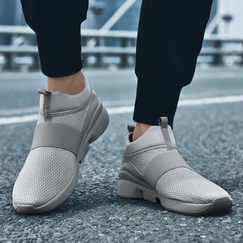 2019 Moda Barbati Pantofi Clasic Ușoare Pantofi Casual Confortabil Respirabil Ochiurilor De Plasă Slip-On Mens Alb Negru Rosu Pantof Mare Size46