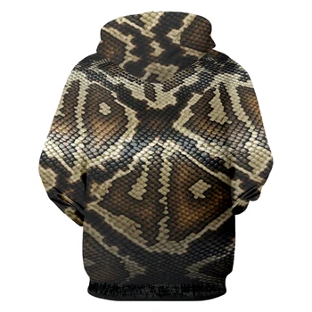 UJWI Nouă Tendință de Animale piele de sarpe Barbati Hanorace 3D Punk Rock Om Pulover Imprimat Moda Streetwear Îmbrăcăminte Unisex