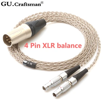 GUcraftsman 6N argint pentru Focal utopia 4Pin XLR 2,5 MM/4.4 MM echilibru Căști upgrade de cablu
