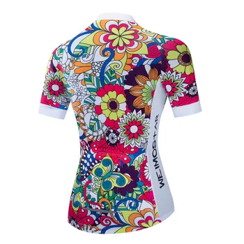 Weimostar Femei Ciclism Jersey cu Mânecă Scurtă de Flori Colorate Biciclete MTB Jersey Topuri Echipa Pro Biciclete Purta iute Uscat Ciclism Tricou