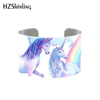 2018 la Modă Unicorn Bijuterii Brățară Manșetă Brățară din Metal cu Unicorni Mistică Iubitor de Animale Cadou Bijuterii Mansete Reglabile pentru Ea